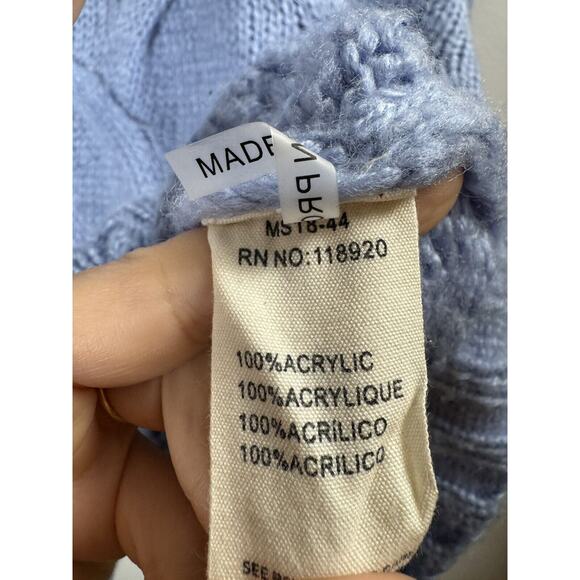 FRNCH Cozy Chunky Knit Oversized Sweater Preppy Pastel Goth Academia Work M/L - Picture 3 of 6